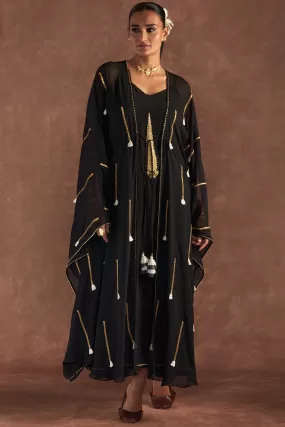 Black 'Paan-Patti' Cover-Up Kaftan