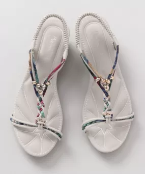 Boho Wedge Sandals - White