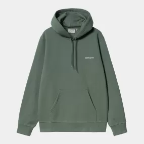 Carhartt Hooded Script  Embroidery Sweat - Park/White