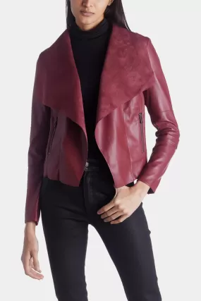 Drape Faux Leather Jacket