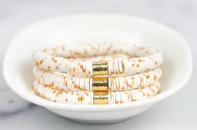 Heishi Color Pop Bracelet Creamsicle Multi Gold Barrel