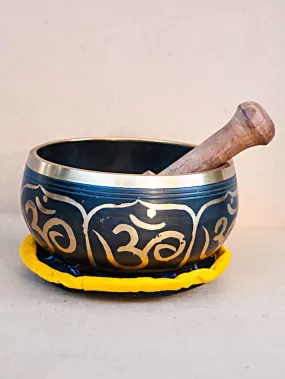 Om Black Singing Bowl Set