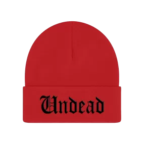 Undead Script Cuff Beanie (Red)